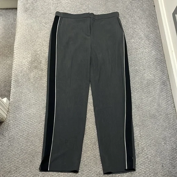 Ann Taylor Side Stripe Track Pants Gray Black Large - Picture 6 of 14